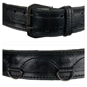 Vintage Genuine Leather Black Hunter Belt
